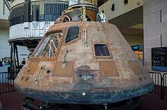 Washington, DC, USA - The Apollo 11 Command Module, “Columbia”, the living quarters for the first manned lunar landing mission. On 16 July 1969 Neil Armstrong, Edwin “Buzz” Aldrin and Michael Collins were launched from Cape Kennedy atop a Saturn V rocket. This Command Module, manufactured by North American Rockwell, was one of three parts of the complete Apollo spacecraft.