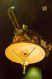 Washington, DC, USA - A model of New Horizons, the first spacecraft to explore Pluto, its moons, and the icy bodies in the Kuiper Belt. It was launched aboard an Atlas V rocket on 19 January 2006, and conducted a Jupiter flyby 13 months later to gain further acceleration. It came closest to Pluto on 14 July 2015.